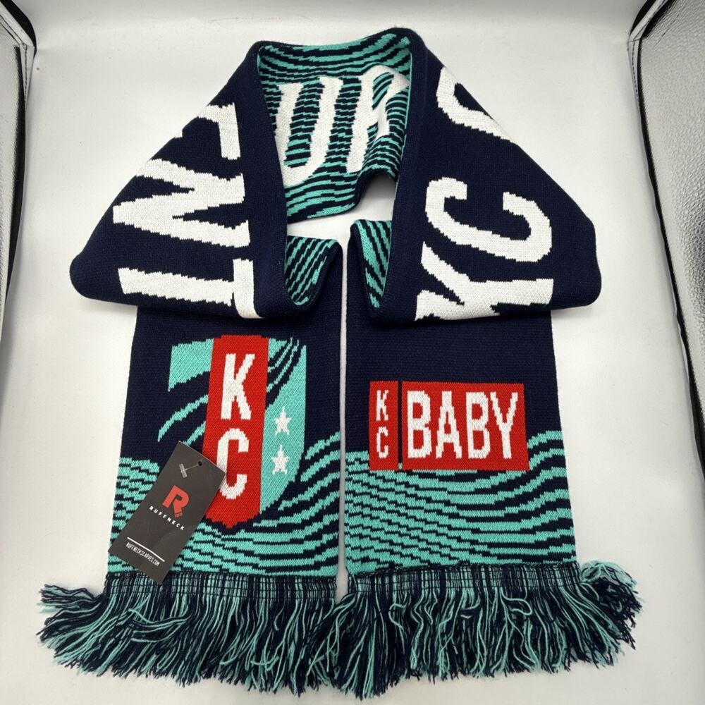 NWT Kansas City Current Womens Soccer Scarf KC Baby 2024 Member Ruffneck Blue
